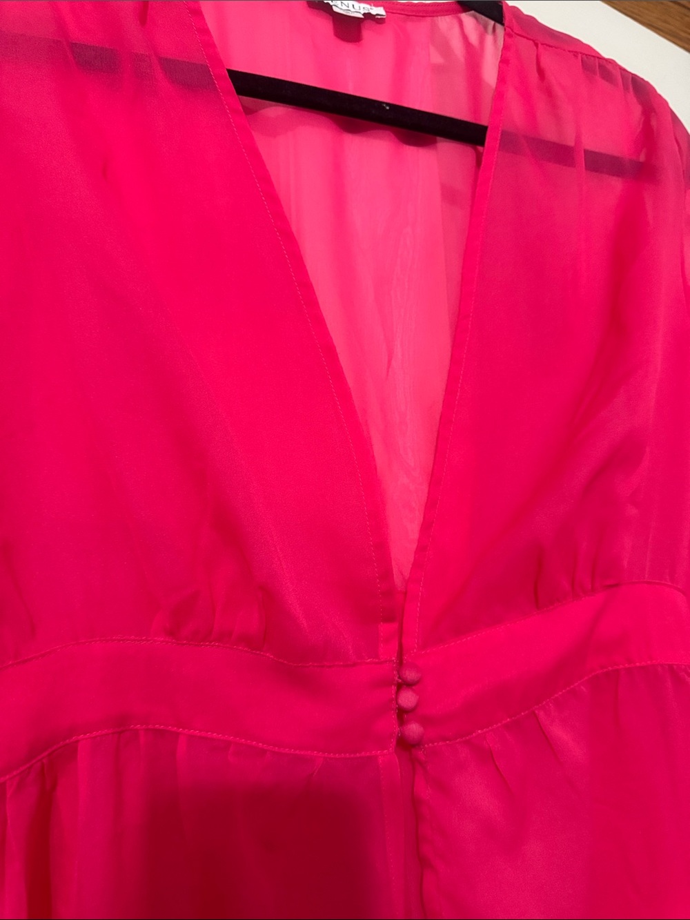 VENUS Vibrant Hot Pink Sheer Long Robe/Swim Cover-up - Picture 2 of 6
